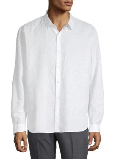 Shop Theory Long Sleeve Button-down Shirt In White