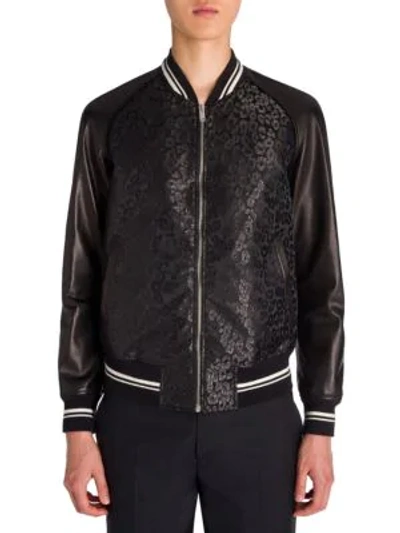 Shop Alexander Mcqueen Raglan Sleeve Leather Jacket In Shiny Copper