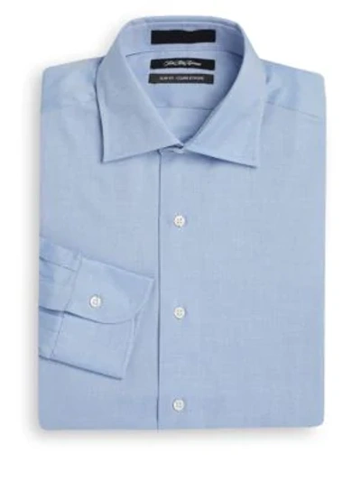 Shop Saks Fifth Avenue Men's Slim Fit Twill Dress Shirt In Blue