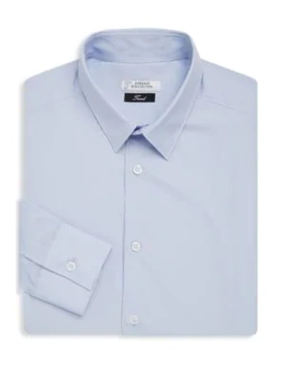 Shop Versace Button-front Dress Shirt In Light Blue