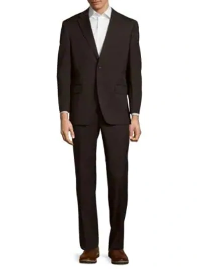 Shop Tommy Hilfiger Wool-blend Solid Suit In Charcoal