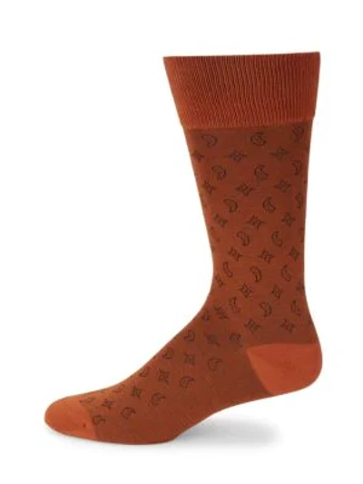 Shop Bruno Magli Celestial Mid-calf Socks In Orange