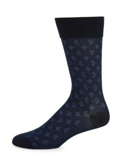 Shop Bruno Magli Celestial Mid-calf Socks In Navy