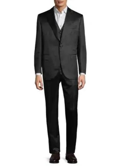 Shop Brioni Classic Suit In Dark Brown