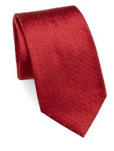 Shop Brioni Textured Silk Tie In Red Blue