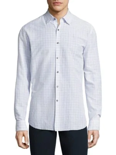 Shop Vilebrequin Jacquard Cotton Shirt In White Navy