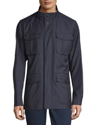 Shop Hugo Boss T-coper Wool Jacket In Navy