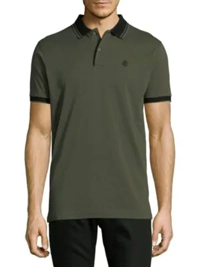 Shop Roberto Cavalli Short-sleeve Cotton Polo In Military Green