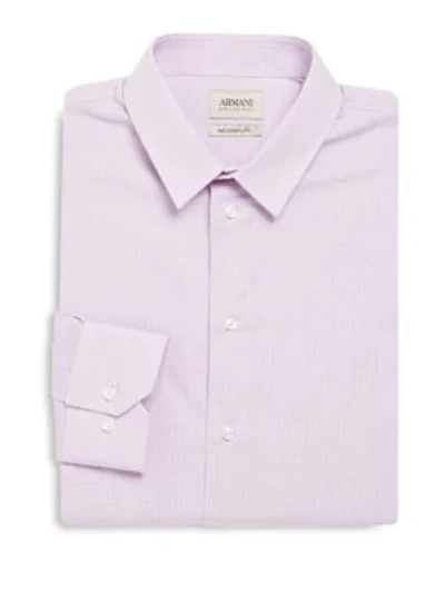 Shop Armani Collezioni Modern Fit Checked Cotton Dress Shirt In Pink