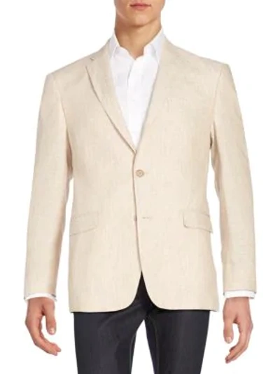 Shop Tommy Hilfiger Regular-fit Linen Sportcoat In Light Tan