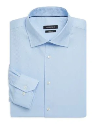 Shop Bugatchi Shaped-fit Cotton Dress Shirt In Sky
