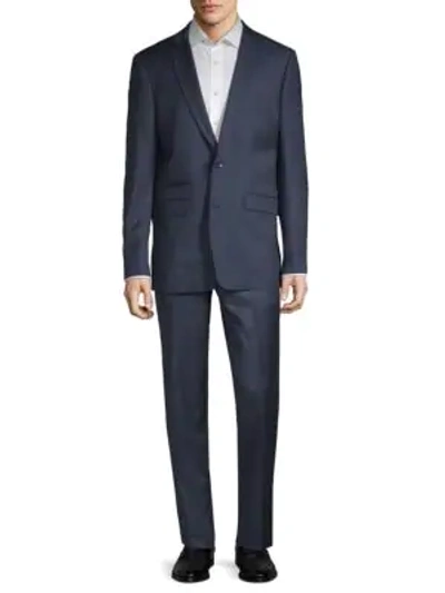 Shop Vince Camuto Classic Wool Suit In Navy Solid