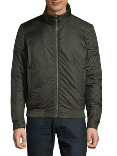 Shop Versace Short Down Padded Jacket In Green