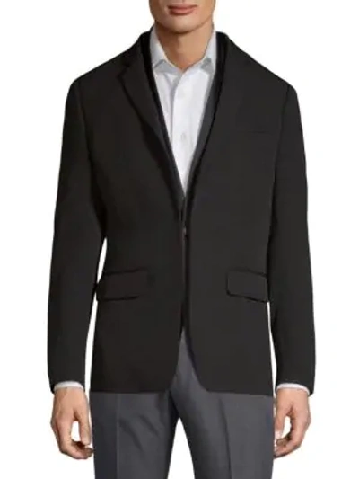 Shop Givenchy Double-layer Wool Blazer In Black