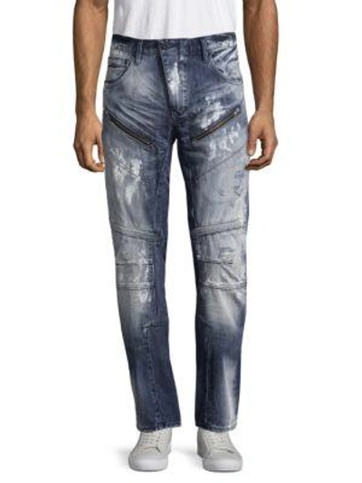 Shop Prps Distressed Cotton Jeans In Indigo