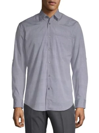 Shop John Varvatos Slim-fit Cotton Button-down Shirt In Indigo