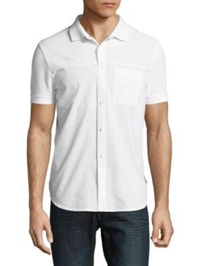 Shop French Connection Hybrid Cotton Casual Button-down Shirt In White