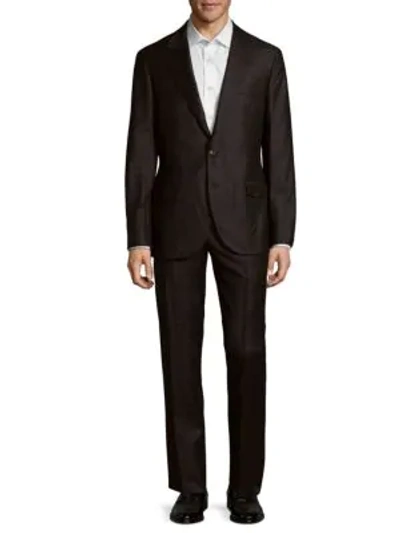 Shop Brunello Cucinelli Checkered Wool Suit In Dark Grey