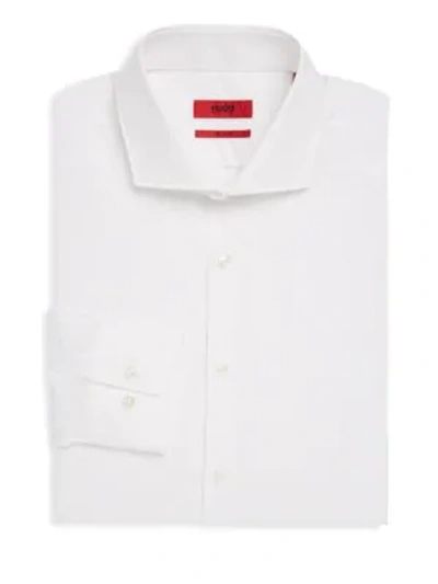 Shop Hugo Boss Long-sleeve Cotton Dress Shirt In White
