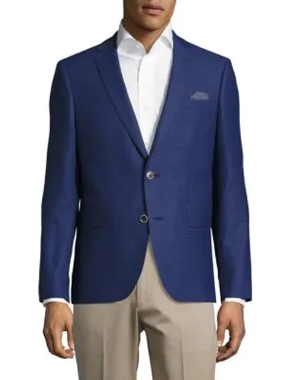 Shop Sand Slim-fit Wool Textured Sportcoat In Blue