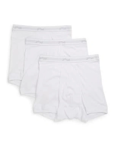 Shop 2(x)ist Cotton Elasticized Waist Boxers- Set Of 3 In White