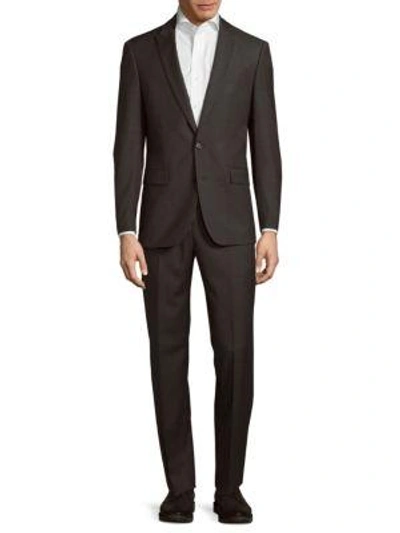 Shop Michael Kors Slim Fit Solid Wool Suit In Grey