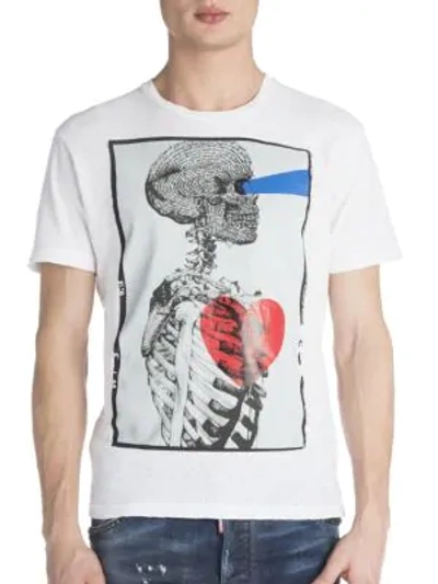Shop Viktor & Rolf Skull Profile Heart T-shirt In White
