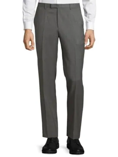 Shop Hugo Boss Leenon Wool Pants In Grey