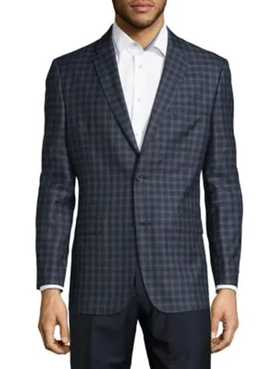 Shop Tommy Hilfiger Plaid Sportcoat In Blue