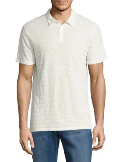 Shop John Varvatos Striped Cotton Polo In Salt