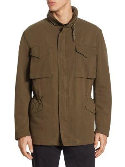 Shop Vince Hooded Army Coat In Olive