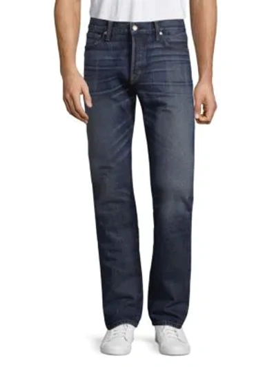 Shop Tom Ford Washed Straight Cotton Jeans In Vintage Wash