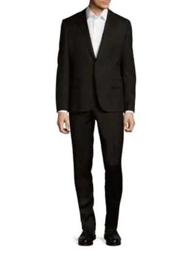 Shop Pierre Balmain Solid Wool Suit In Black