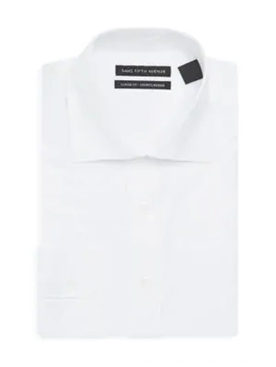 Shop Saks Fifth Avenue Men's Classic-fit Cotton Dress Shirt In White