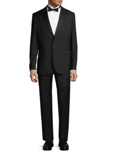 Shop Versace Two-piece Virgin Wool Tuxedo Suit In Black