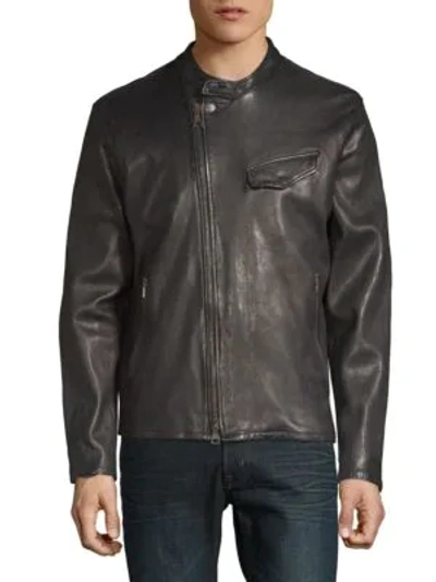 Shop John Varvatos Slim-fit Leather Jacket In Black