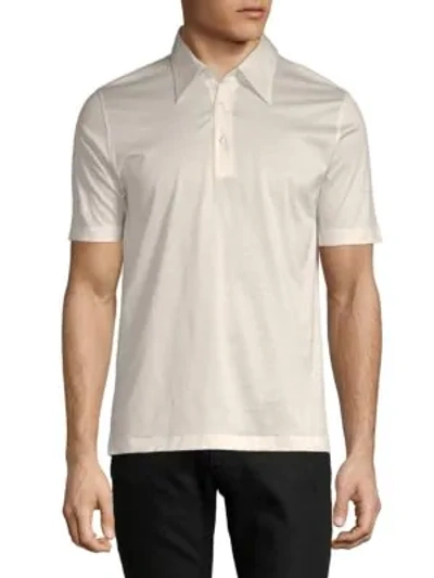 Shop Brioni Cotton Jersey Polo Shirt In Ivory