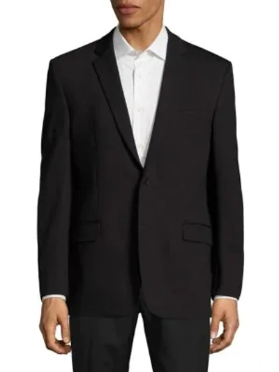 Shop Versace Solid Notch-lapel Jacket In Black
