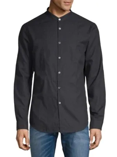 Shop John Varvatos Classic Slim-fit Cotton Button-down Shirt In Grey