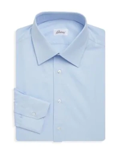 Shop Brioni Classic Cotton Dress Shirt In Pastel Blue