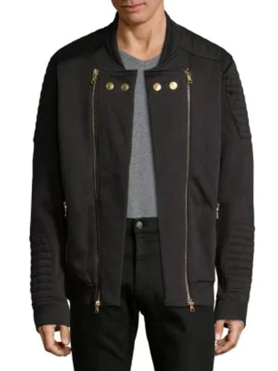 Shop Pierre Balmain Full-zip Bomber Jacket In Black