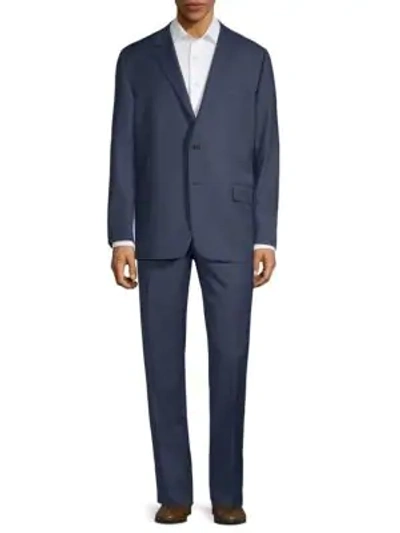 Shop Hickey Freeman Plaid Wool Suit In Navy