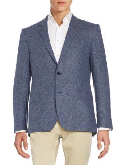 Shop Hugo Boss Regular-fit Silk & Virgin Wool Sportcoat In Blue