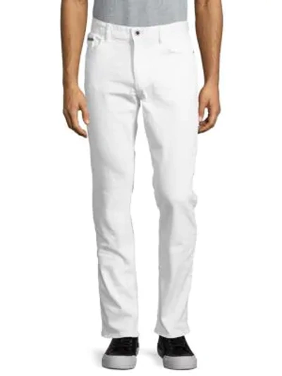 Shop Calvin Klein Slim Straight-leg Five-pocket Jeans In White Wash