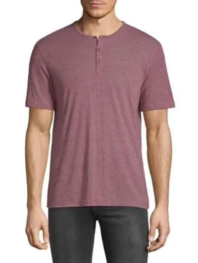 Shop John Varvatos Short Sleeve Henley T-shirt In Oxblood