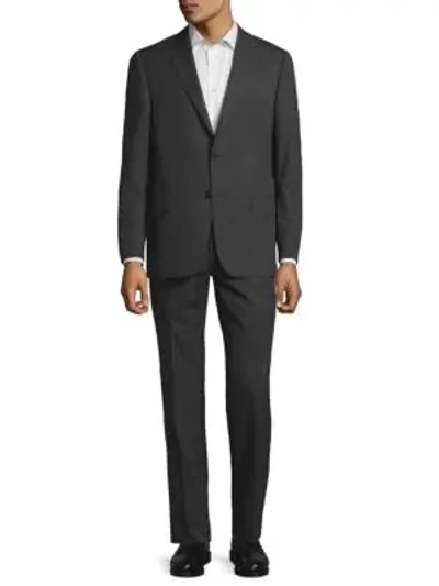 Shop Hickey Freeman Pinstriped Wool Suit In Grey