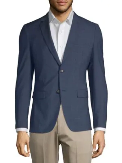 Shop Theory Wellar Glen Check Wool Sportscoat In Blue