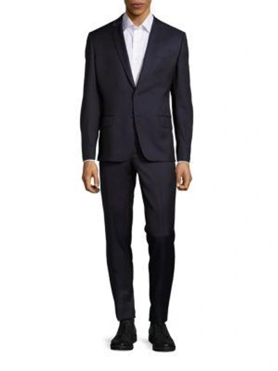 Shop Pierre Balmain Solid Wool Suit In Dark Blue