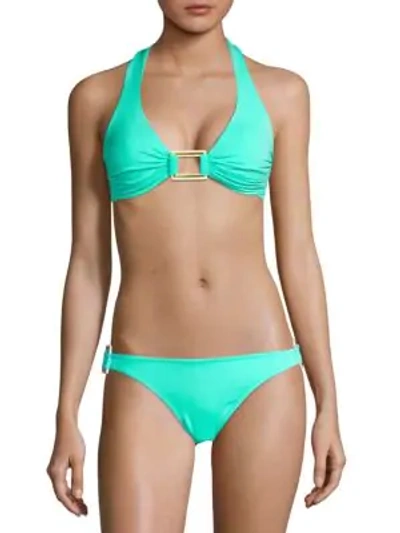 Shop Melissa Odabash Two-piece Halter Bikini In Mint