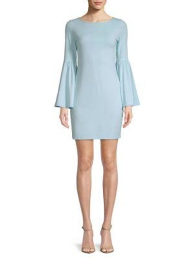Shop Susana Monaco Bryn Bell-sleeve Dress In Celeste